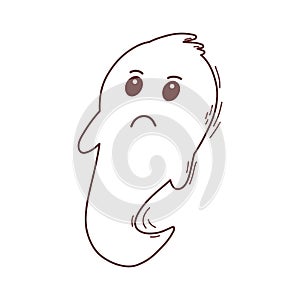 Spooky halloween ghost. Spooky poltergeist. Halloween scary ghostly monster. Halloween element. Trick or treat concept.