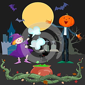Spooky Halloween scene