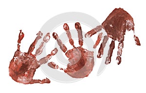 Spooky hands print over white