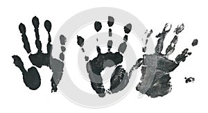 Spooky hands print over white