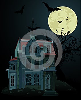 Spooky haunted house background