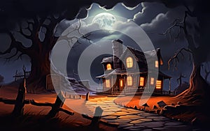 The Spooky House in the Middle of the Cemetery photo