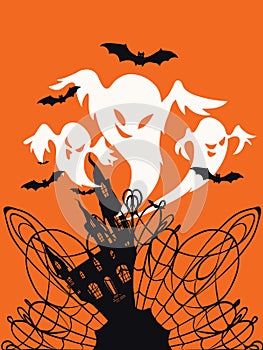 Spooky House Trick Or Treat card design