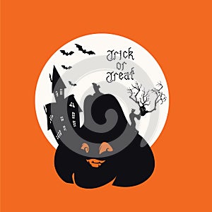 Spooky House Trick Or Treat card design