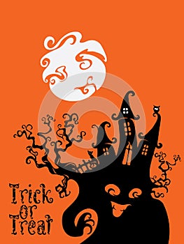 Spooky House Trick Or Treat card design