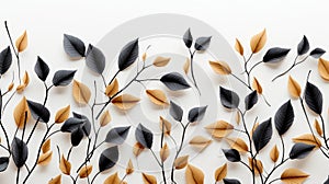 Spooky leaves in the form of icons on white background, Halloween theme
