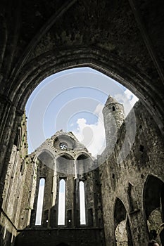 Spooky Rock of Cashel fortress in Ireland