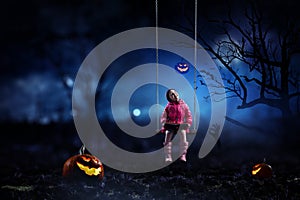 Spooky halloween image . Mixed media photo