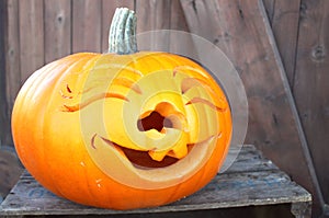 Spooky smiling Halloween pumpkin