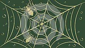 Spider Web Corner Halloween Decoration, vector design Generative AI