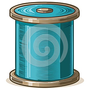 Spool of Blue Thread Illustration for Sewing and Needlework Crafts Projects