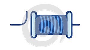 Spool of Blue Wire or Cable Electrical Industrial, vector design Generative AI