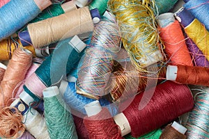 spool of different colors sewing thread