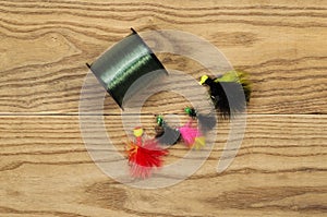Spool of Fishing Line with Lures