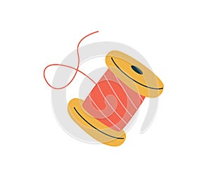 Spool of red thread vector illustration