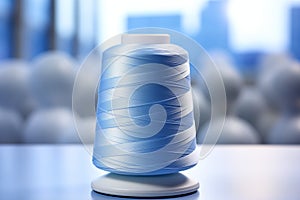 Spool of thread on table