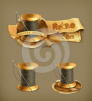 Spool of thread, vector icons