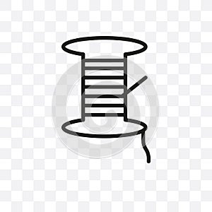 Spool of thread vector linear icon isolated on transparent background, Spool of thread transparency concept can be used for web an