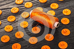 Spool of threads and buttons