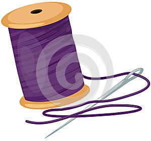 Spool with threads and needle