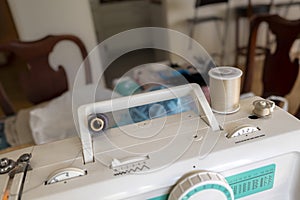 Spooling the thread on a sewing machine