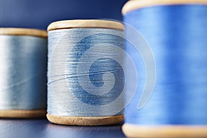 Spools with colored thread