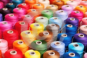 spools of multicolored threads