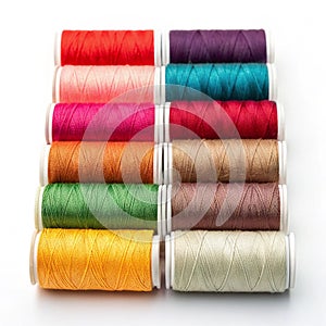Spools of sewing isolated on white