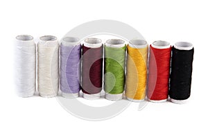 Spools of sewing thread in various colors