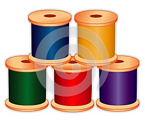 Spools of Thread in Jewel Tones