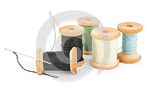 Spools of thread with needle