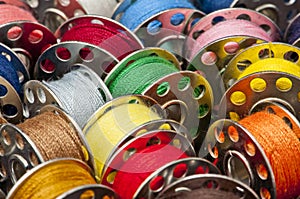 Spools of yarn