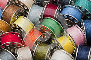 Spools of yarn