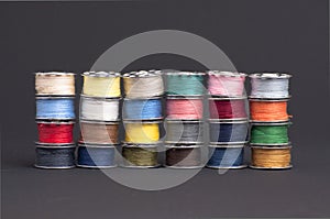 Spools of yarn