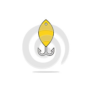 Spoon bait color thin line icon.Vector illustration