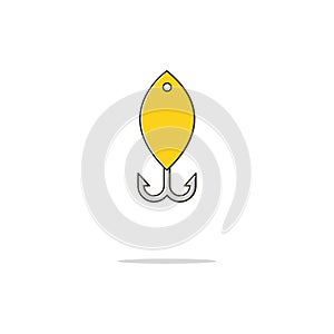 Spoon bait color thin line icon.Vector illustration