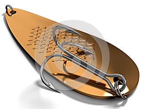 Spoon-bait with a fishing hook