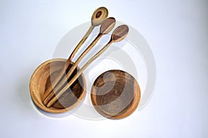 Spoon and bowl made from wood