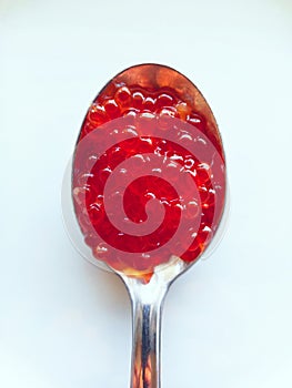 Spoon with caviar photo