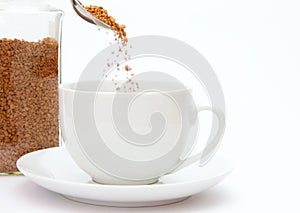 Spoon of coffee granules