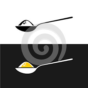 Spoon with content symbol. photo