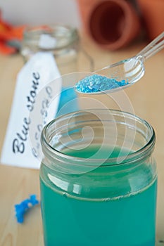 Spoon of copper sulphate