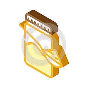 spoon with delicious peanut butter isometric icon vector illustration