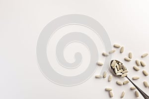 Spoon with dietary supplements