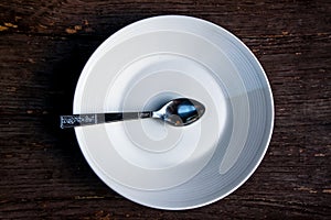 Spoon and empty dish