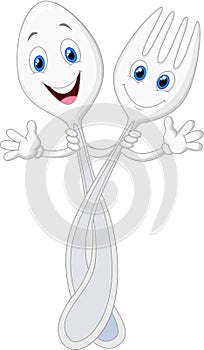 Spoon and fork cartoon