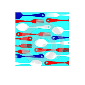 Spoon fork icon vector kitchen illustration