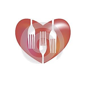 Spoon fork icon vector kitchen illustration