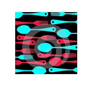 Spoon fork icon vector kitchen illustration