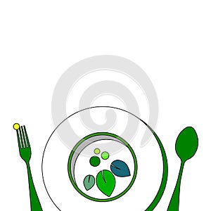 Spoon fork icon vector kitchen illustration